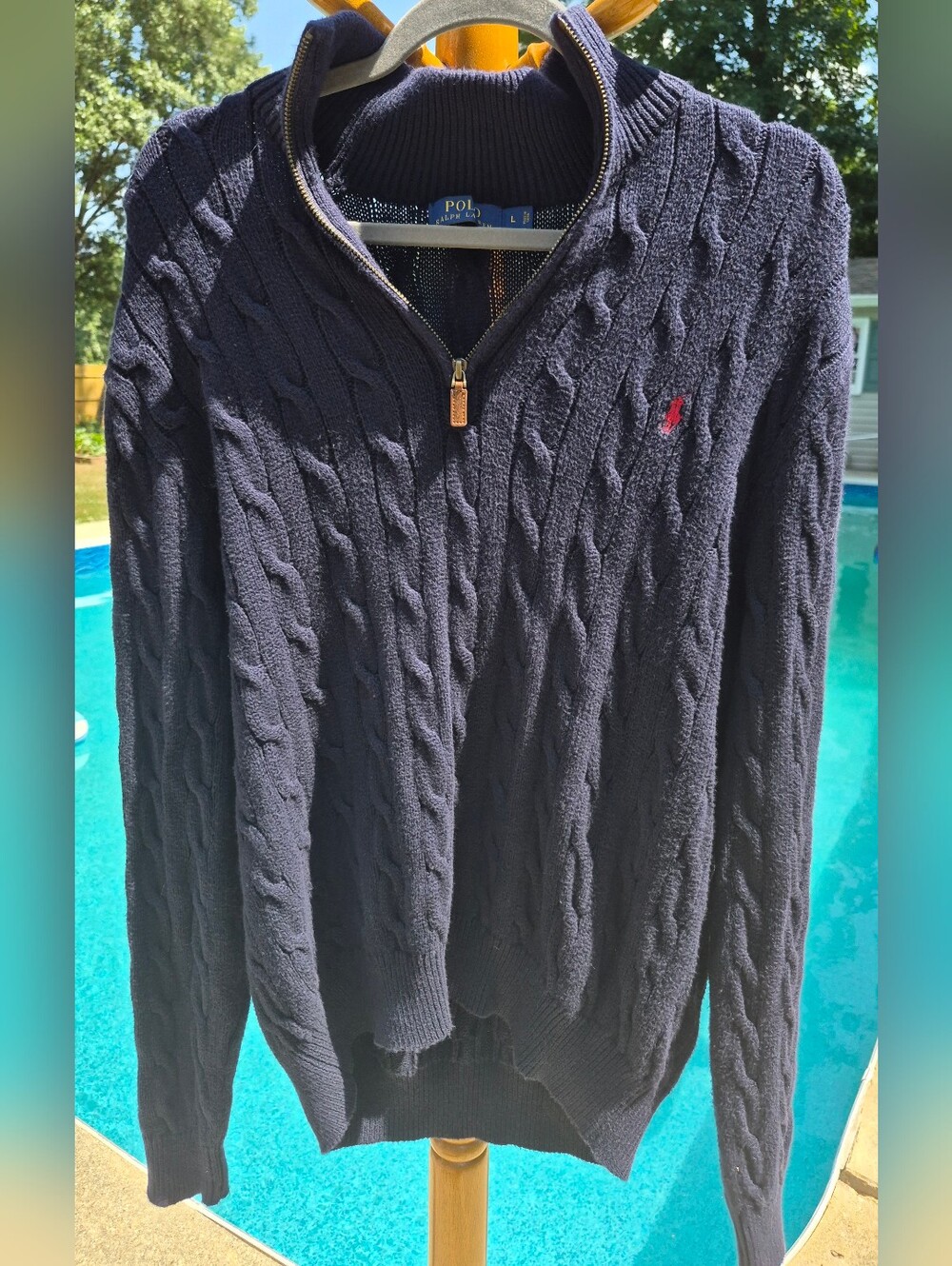 Polo Ralph Lauren Cable-Knit Sweater, Quarter Zip Men's Size Large